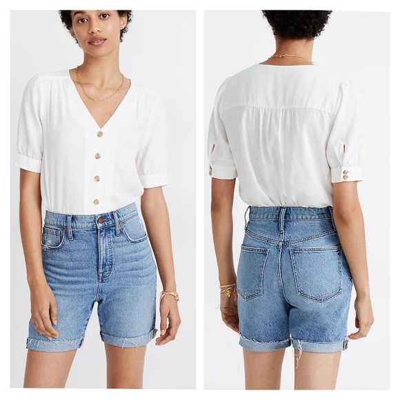 Madewell Pants - Madewell High-Rise Mid-Length Denim Shorts in Lawndale Wash Size 27